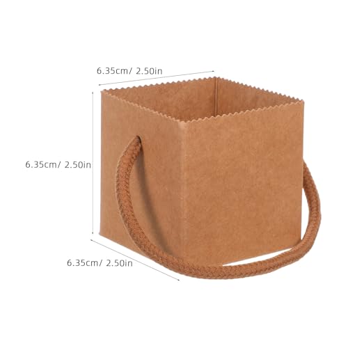 50 Bolsas de Papel Kraft con Asa de Nylon Impermeables de Tamaño Compacto para Ramos 2
