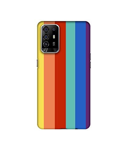 Image of Amazon Brand - Solimo Plastic Designer Rainbow Colors 3D Printed Hard Back Case Mobile Cover for Oppo F19 Pro Plus 5G / Oppo A94 5G (Multicolor)
