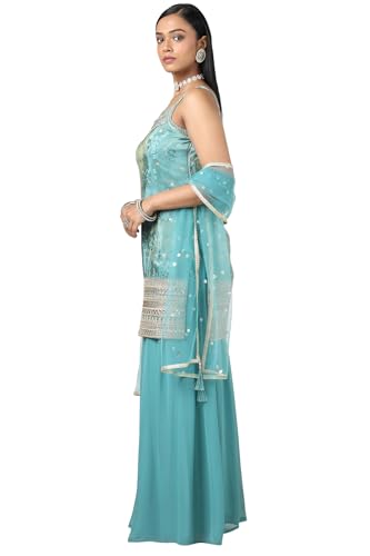 Image of Soch Womens Tissue Embroidered Suit Set With Sequins