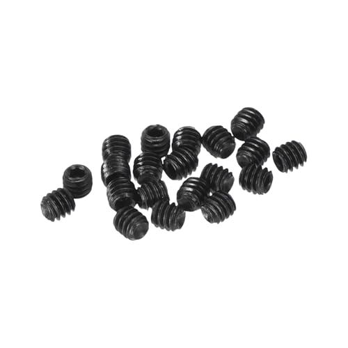 uxcell Socket Set Screws,20Pcs M2x2mm Metric -Carbon Steel Hex Socket Set Headless Cup Point Grub Screws, for Repairing Compact Instruments, Machinery and Equipment (Black)