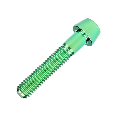 Image of Titanium Ti Bolt M5x9 16 18 20 25 30 35 40 45 50 55 60mm Tapered Head Screws Pack of 4 (M5x30mm, Green)