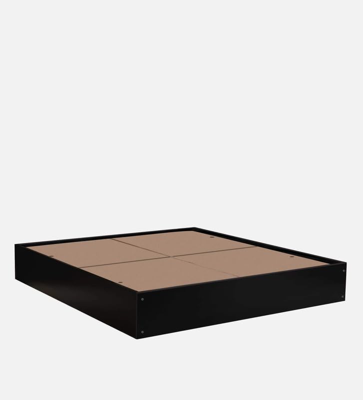 Image of Mintwud Pepperfry Engineered Wood King Size Bed with Box Storage | Wooden Double Bed Cot Palang Furniture with Headboard for Home Bedroom Living Room and Hotel (Dark Wenge Finish)