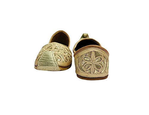 Stop n Style Punjabi Cream Gold Jutti for Men's Khussa Shoes Formal Mojari Pakistani Handmade4