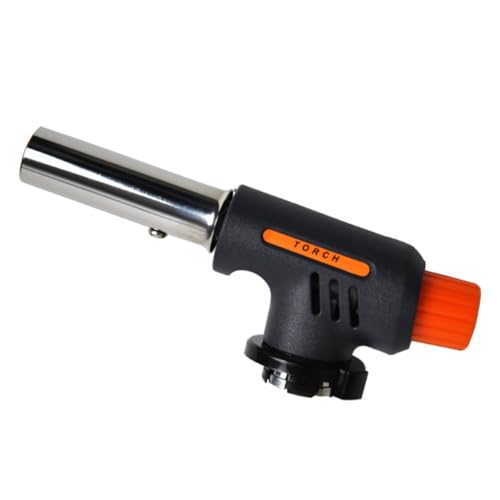 HEMOTON Quemador de Gas con Encendido Electrónico para Barbacoa y Camping, Quemador Metálico Temperatura Ajustable para Hornear y Descongelar