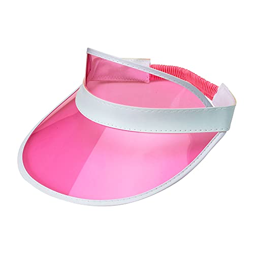 WIDMANN 00210-80s Style Sun Visor, Unisex Adult, Hat, Disco, Pride, Carnival, Theme Parties, One Size, Pink Color