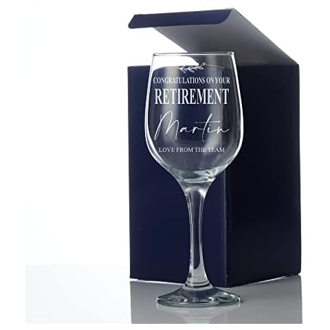 Personalised Retirement Wine Glass with Sentiment Cover
