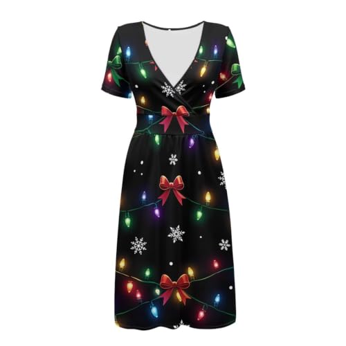 Image of Women's Summer Dresses Short Sleeve Formal Dresses with Pockets