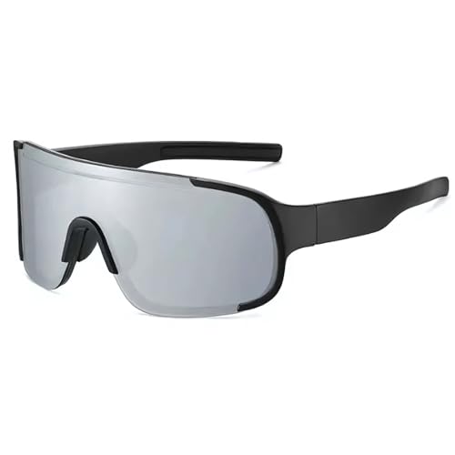 Image of Windproof Wraparound Shield Sports Sunglasses for Men Women Stylish | UV Protected Durable Mirrored Cricket Driving Cycling Riding Goggles | Anti Glare Cooling Shades