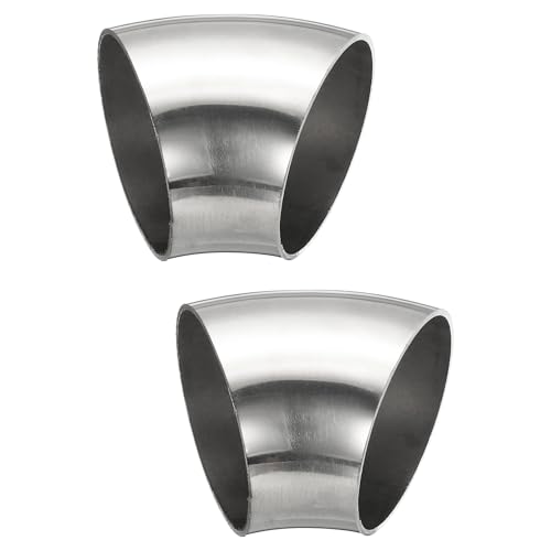 PATIKIL 2 piezas Codo de 45 Grados curvado con mandril, 51mm OD codo para escape conexión de tubería de escape acero inoxidable 304 para tubería de escape barandilla escalera HVAC