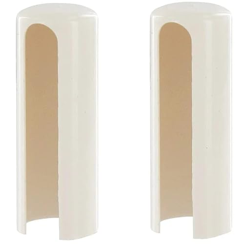 cyclingcolors 2x tapas protección para bisagras ventana puerta plástico fundas de ojal tubo decorativo, hoja 16 mm, altura 43 mm, blanco