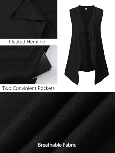Heymoments Women's Sleeveless Open Front Cardigans Lightweight Casual Soft Summer Vests with Pockets S-2XL2