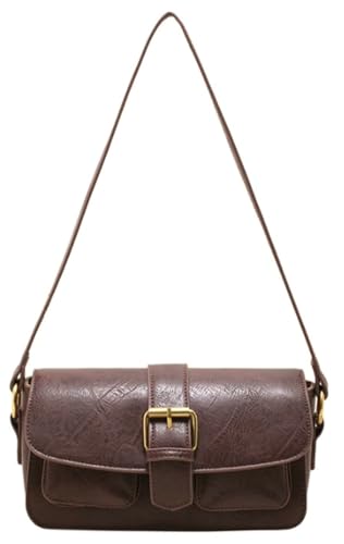 Vintage Shoulder Bag for Women Stylish Hobo Crossbody Purse Vegan Leather Handbags Clutch Y2K Purse for Daily Work