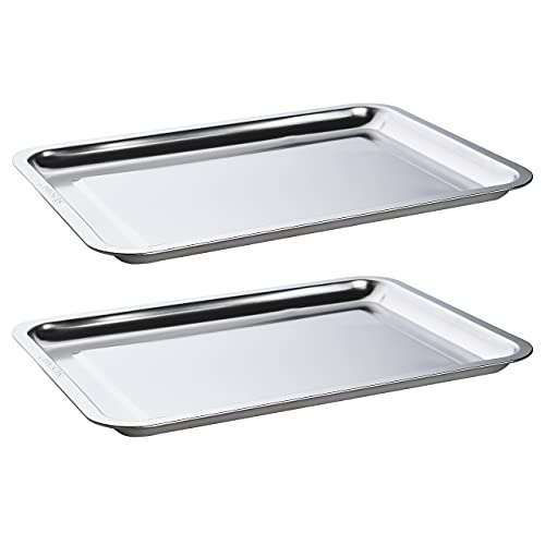 Backblech-Set, 2 Stück, Edelstahl-Plätzchenblech, Backform, 40,6 x 30,5 x 2,5 cm, antihaftbeschichtet, -Backbleche, Toaster-Ofen, Keksbögen, robust und leicht zu reinigen Cover