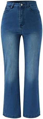 Pantalón Vaquero Mujer Pantalones Vaqueros Acampanados Para Mujer Pantalones Vaqueros Acampanados De Talle Para Mujer Pantalones Acampanados Elásticos Vaqueros Mujer Talla Grande Jeans (Light Blue, S
