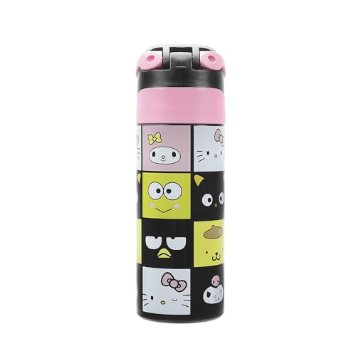 Image of Hello Kitty & Friends Character Face Squares 24 Oz Stainless Steel Water Bottle