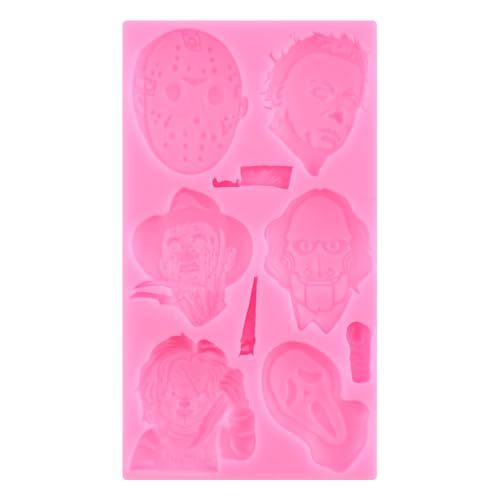LKDQUTHM Horror Characters Fondant Molds Scary Movie Characters Silicone Molds Halloween Friends Mold For Sugar Cake Decorating Cupcake Topper Chocolate Gum Paste Candy Polymer Clay Set Of 2 by LKDQUTHM - Image 5