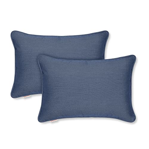 Austin Horn Classics Sunbrella Corded-Edge Indoor/Outdoor Pillow Covers, Decorative Throw Pillow Covers for Your Living Room and Bed, Sunbrella Acrylic Fabric (Set of 2, Denim, 13x20)