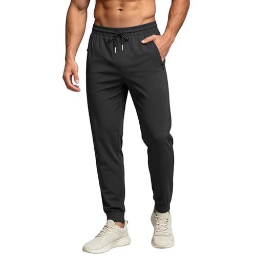 Pantalon de jogging long homme coupe droite sport élastique léger