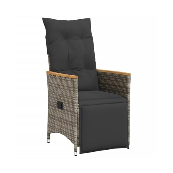 Garten Bistro-Set Polyrattan Akazie Grau 11-teilig