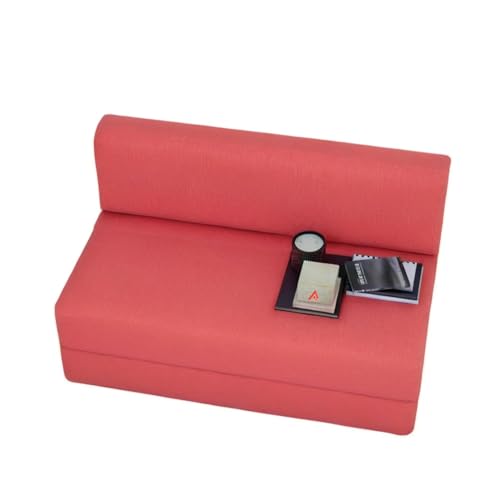 Image of PUM PUM 2-Seater Sofa Cum Bed | EPE Foam Foldable Mattress For Living Room & Guest Use,Peach