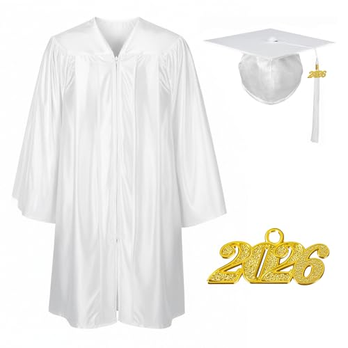 Image of Shiny Preschool Kindergarten Graduation Cap Gown Set for Kids With 2026 2025 Tassel Charm
