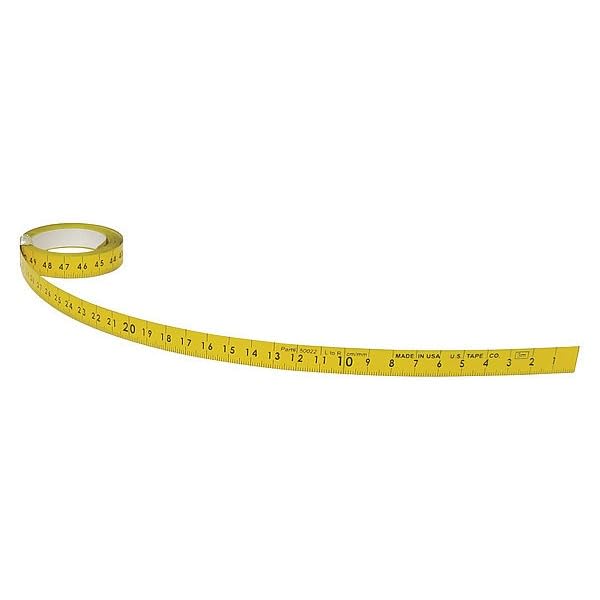 US Tape 50022 Adhesive-backed Bench Tape 1/2' x3m; R-L; m/cm top, mm bottom; yellow blade