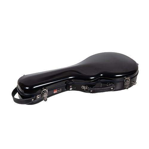 Image of Crossrock Case - Fiberglass Mandolin Case - Fits Both A & F Styles - Padded Straps, Accessory Compartment, Fixed & Removable Padding - Includes TSA Lock - Black