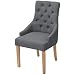 vidaXL 2X Sillas Comedor Clásicas Tela Gris Oscuro Patas Madera Roble Sillón