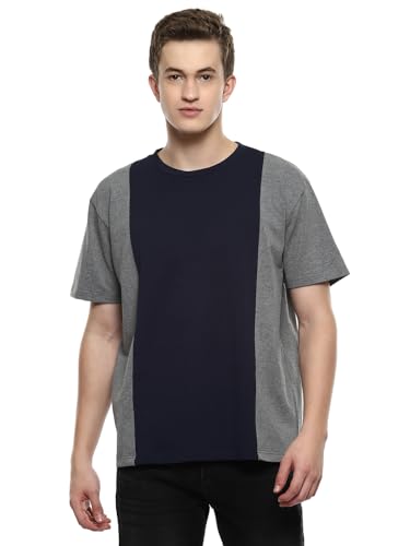 Image of hummel Coal Men's Boxy Fit Crew Neck Color Block Casual T-Shirt