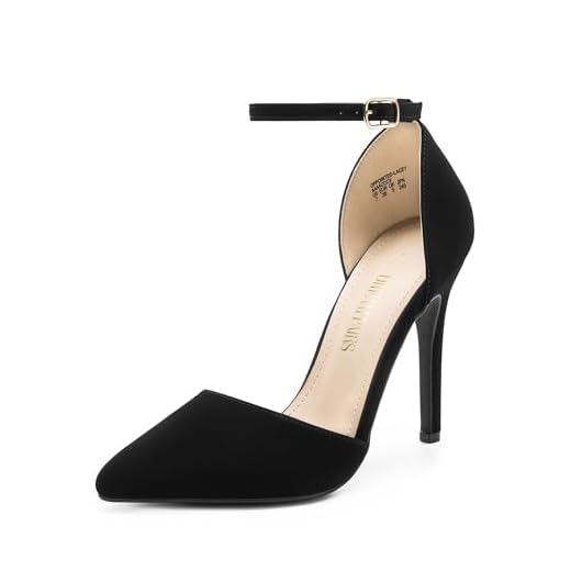 DREAM PAIRS Women's Oppointed-Lacey Black Nubuck Fashion Dress High Heel Pointed Toe Wedding Pumps Shoes Size 8.5 M US