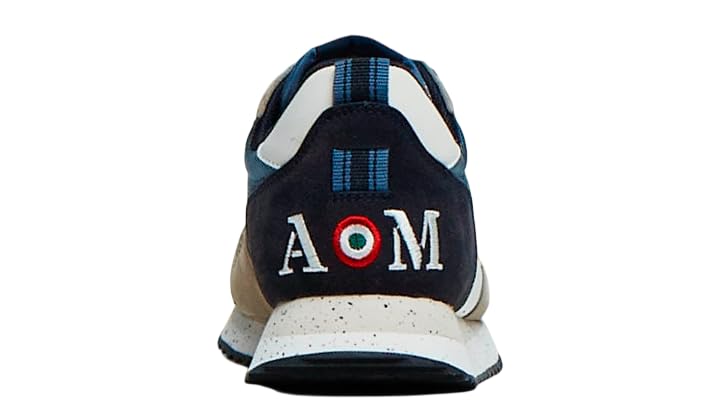 AERONATICA Militare Sneakers con Patch AM E Aquila Denim Sabbia