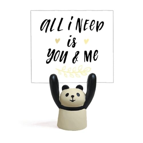 Porte-mémo panda All I Need is You and Me en bois pour bureau