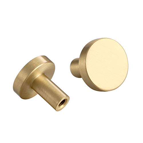 8 Pcs Solid Brass Door Knobs, Round Cabinet Knobs, Single Hole Cupboard Door Handles - Image 3