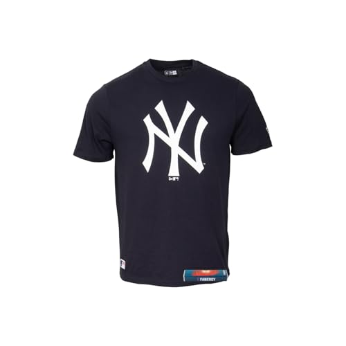 New York Yankees T-shirt pour homme NY MLB New Era 100 % coton + glucose Fanergy, bleu marine, XL