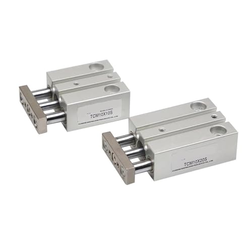 Mini cilindro neumático guiado TCM10X20S actuador de doble vástago con guía 5