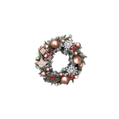 Couronne de Noël extérieure résistante aux intempéries lot de 2 pour éviter les décors flétris