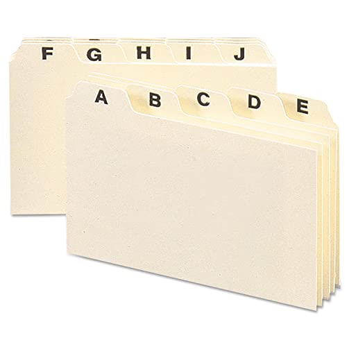 Smead Card Guide, Plain 1/5-Cut Tab (A-Z), 6
