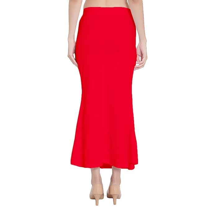 Image of Saree Shapewear Petticoat for Women Cotton Blended Lycra Shaper Petticoat with Elastic & Lace (Drawstring) Long Under Skirt Fishcut Wrinkle Free Shapewear