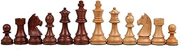 Hastha Kalalu | Staunton Style/Tournament Series Sheesham/Indian Rosewood Chess Pieces, Weighted, German Knight, King Height 3 Inches with Two Extra Queens3 Inches