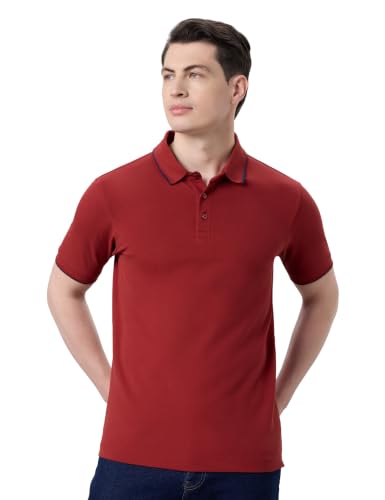 Image of Symbol Premium Men's Cotton Stretch Solid Polo T-Shirt (Regular Fit | Pique Knit)