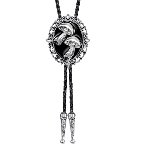 Image of Jeilwiy Bolo Tie for Men Western Cowboy Tie Necklace Gold Bolo Tie Leather Necktie Halloween Tie Accessories for Women