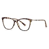 TVTBBVV Cateye-Brillengestell für Damen mit Federscharnier, UV-Schutz 400 (Bernstein)