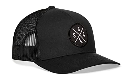 Image of HAKA State City Trucker Hat for Men & Women, Adjustable Baseball Hat, Mesh Snapback, Sturdy Outdoor Black Golf Hat