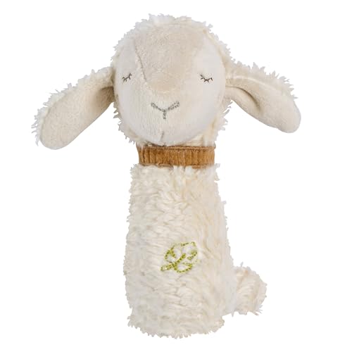 Fehn Stabrassel Schaf NATUR – Motorik-Spielzeug mit Rassel aus Baumwolle...