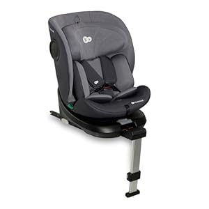 Kinderkraft I-360 I-SIZE 40-150 cm Autostoeltje 0-36 kg, 360 draaien, met Isofix, afstelbare hoofdsteun 12 verstelniveaus, Eenvoudig te reinigen, Groep 0/1/2/3, tot 12 jaar, grijs
