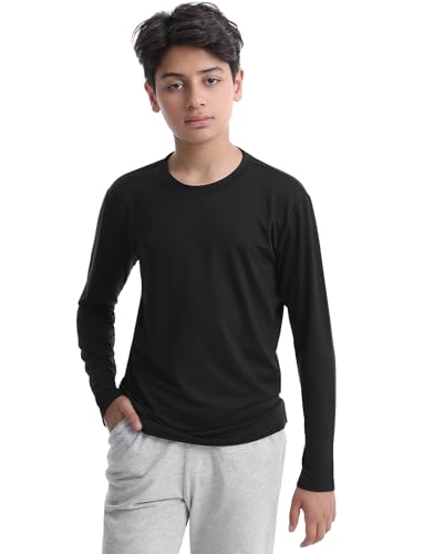 5-Pack Youth Boys Long Sleeve Shirts Dry Fit Athletic T-Shirt Moisture Wicking Performance Activewear Tops Tees3