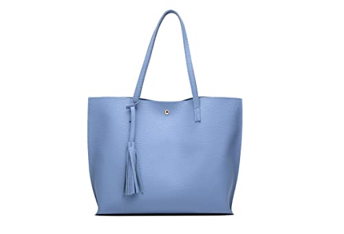 Image of Dreubea Women's Soft Faux Leather Tote Shoulder Bag from, Big Capacity Tassel Handbag