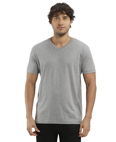 Image of Jockey 2726 Men's Super Combed Cotton Rich Solid V Neck Half Sleeve T-Shirt
