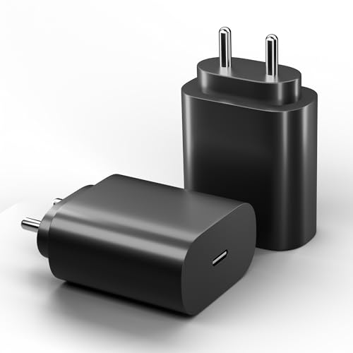 Image of AILKIN 25W USB-C Superfast Charger Adapter Compatible with Samsung Galaxy S /A /M /F /Z Series-Compatible with S25 /S24 /S23 /S22 Ultra /S21 /21FE /S20 /Note /M54 /M53 5G /M33 /M23 /A34 /A54 5G /A13 /F14 & More(Black)
