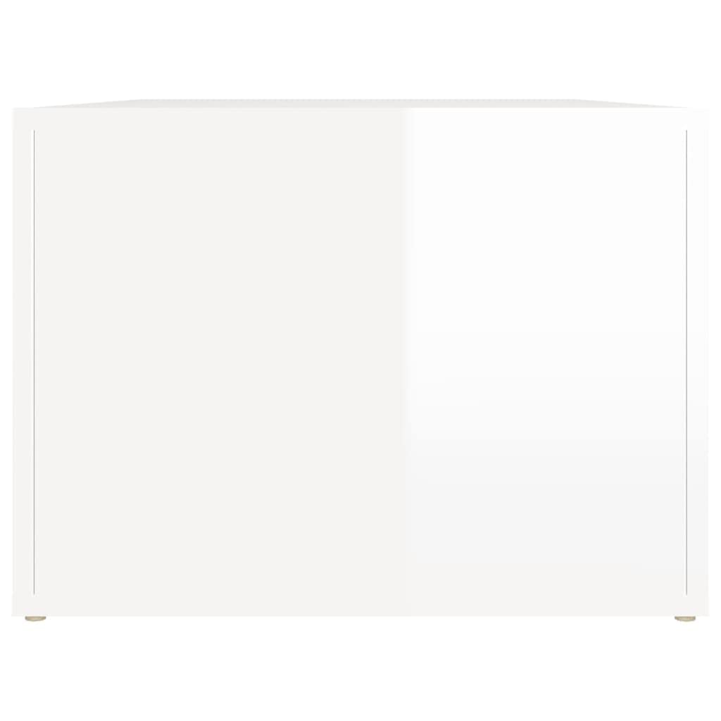 Homgoday Tavolino da caffè bianco lucido, 80 x 50 x 36 cm, in legno ingegnerizzato, tavolino da tè per soggiorno, sala d'accoglienza degli ospiti, camera da letto e mobili da ufficio